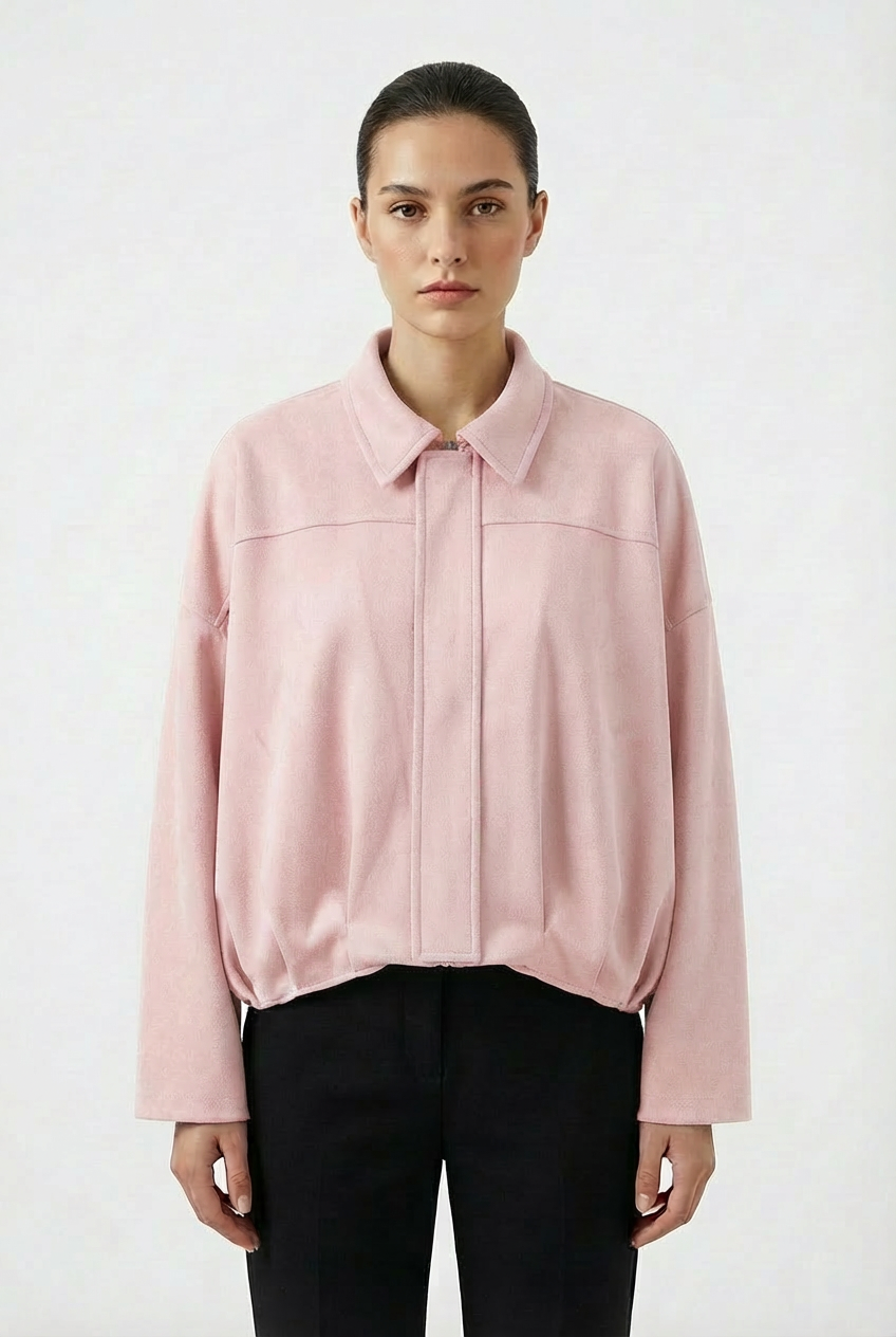 Giacca corta in suede