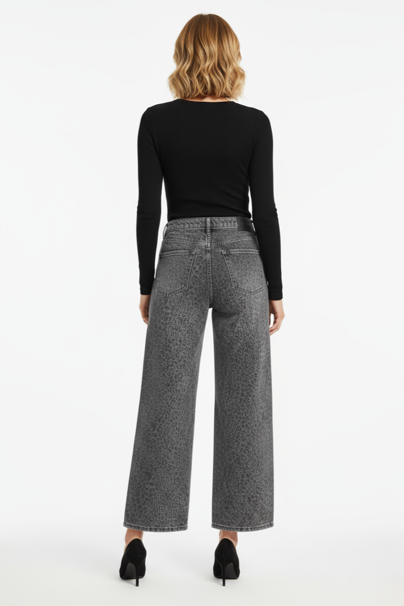 JEANS WIDE LEOPARD