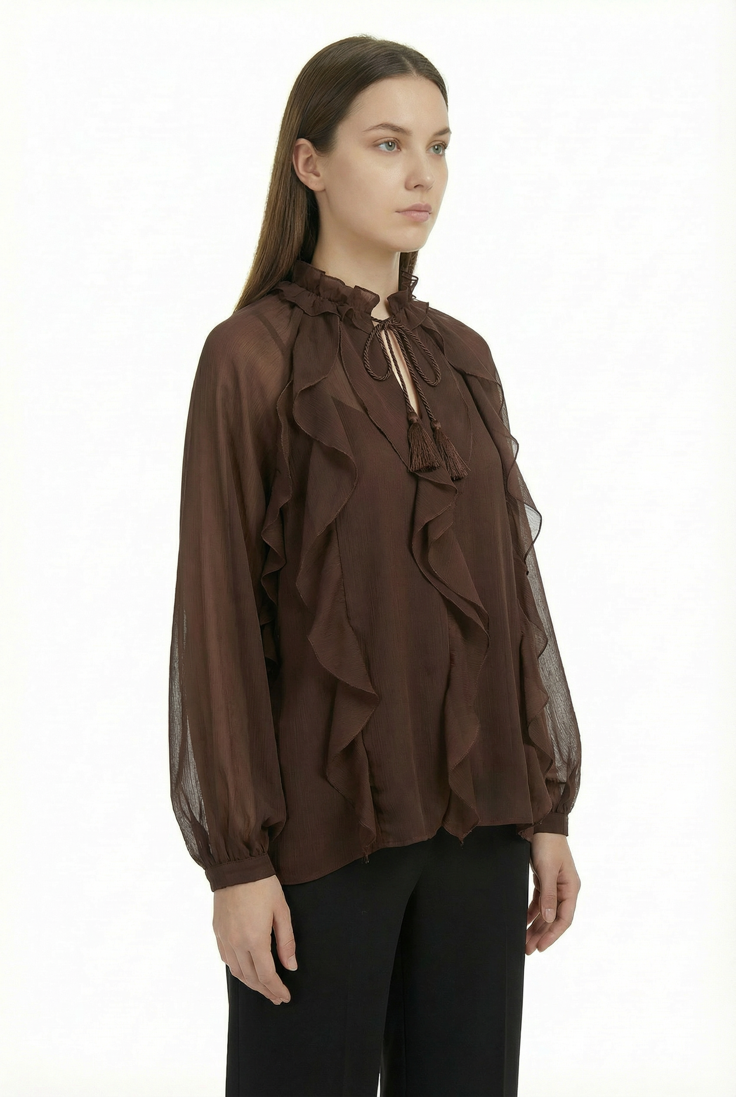 Camicia in chiffon con canottiera