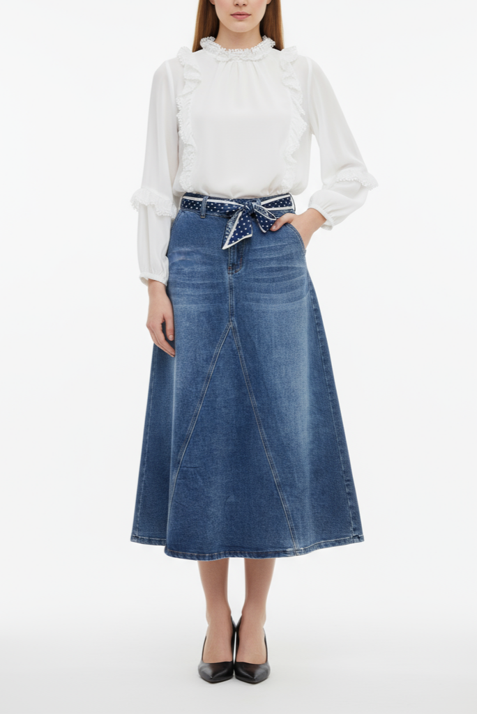 LONG DENIM SKIRT