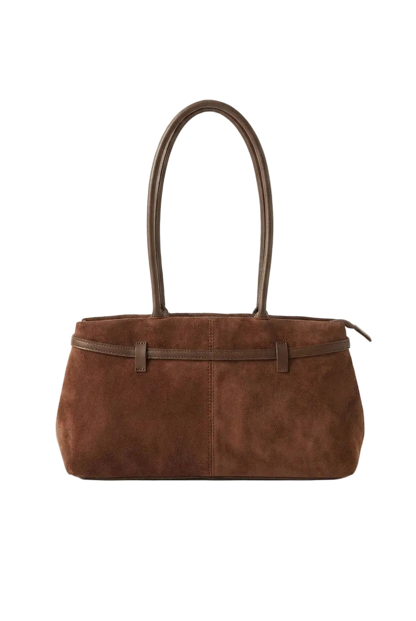 East-West Suede Shoulder Bag