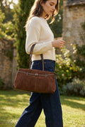 Borsa a spalla East-West in Suede