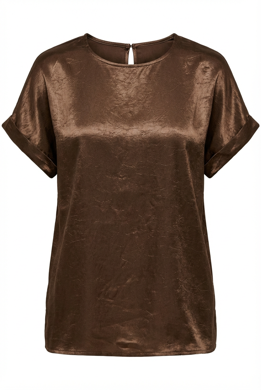 Satin Blouse with a Hammered Finish