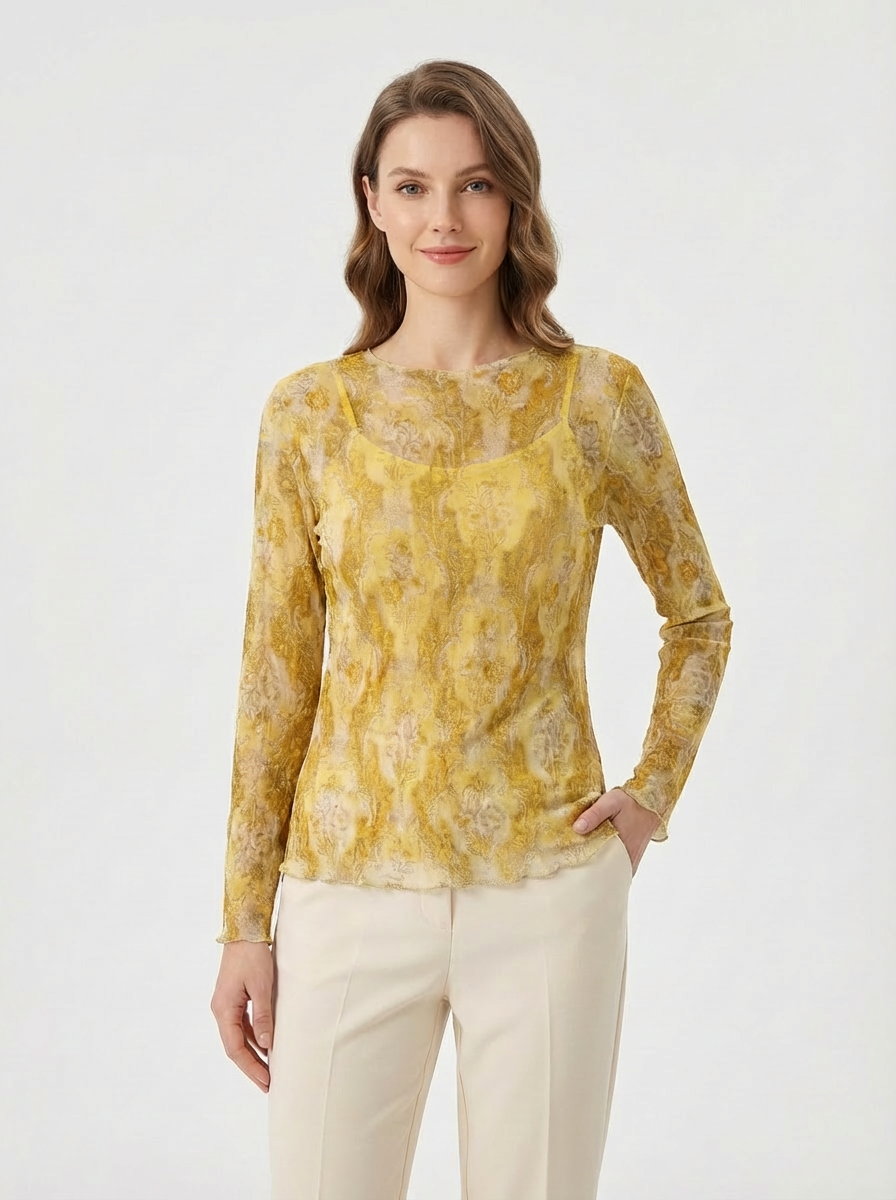 Maglia in Mesh Damascata