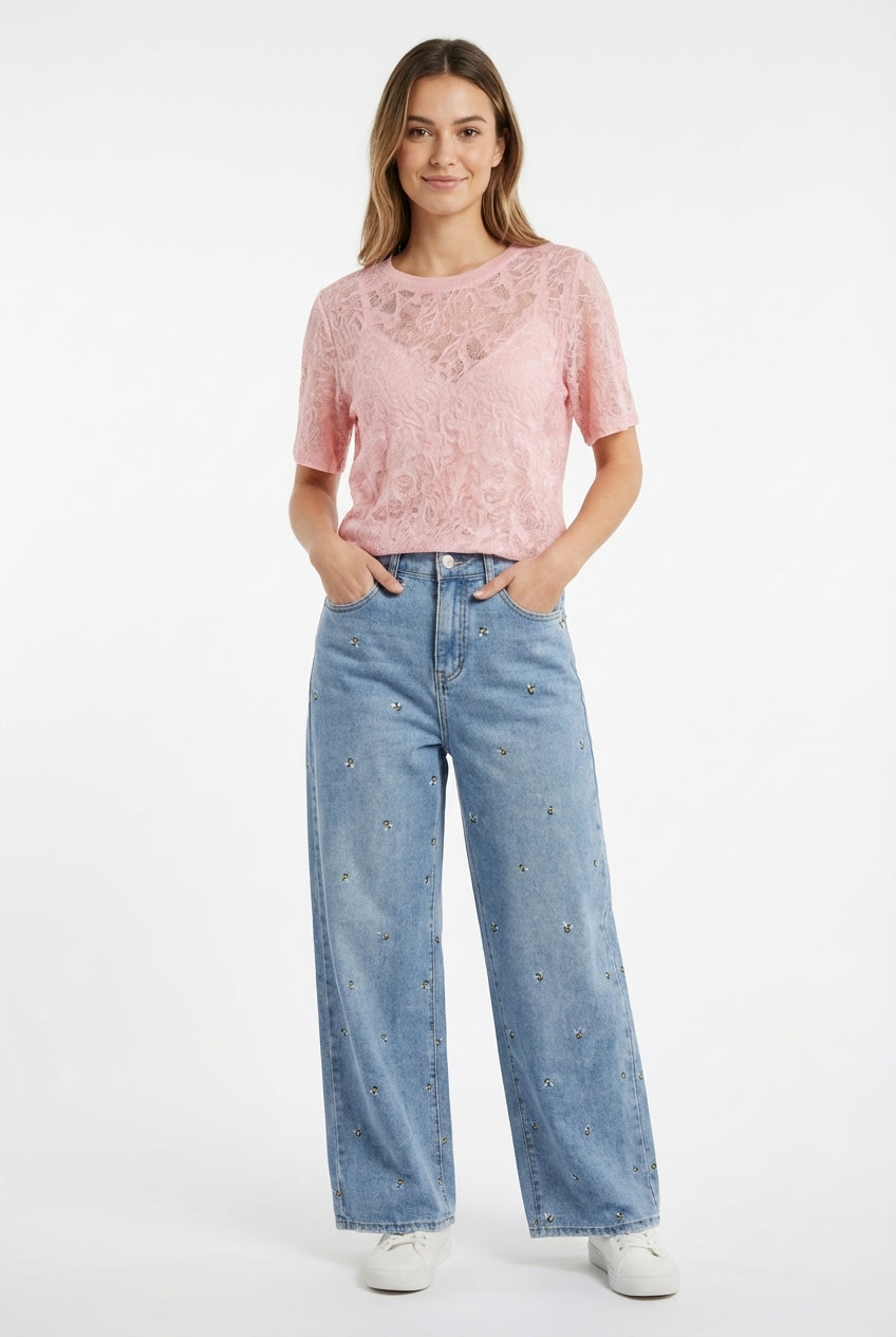 T-shirt in Viscosa Rosa
