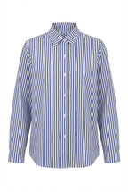 Camicia Regular Fit a Righe Verticali Navy