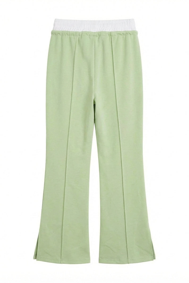 Trousers with contrasting waist detail