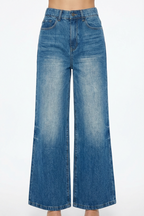 WIDE LEG STRETCH MID-WAIST JEANS