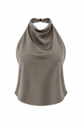 Top in Raso con Scollo all'Americana