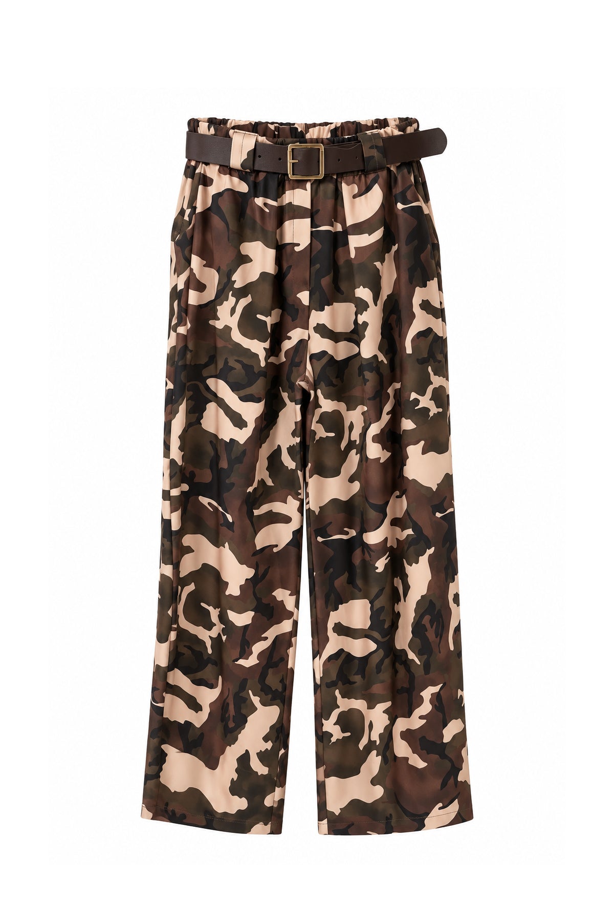 Pantalone Oversize con Motivo Camouflage