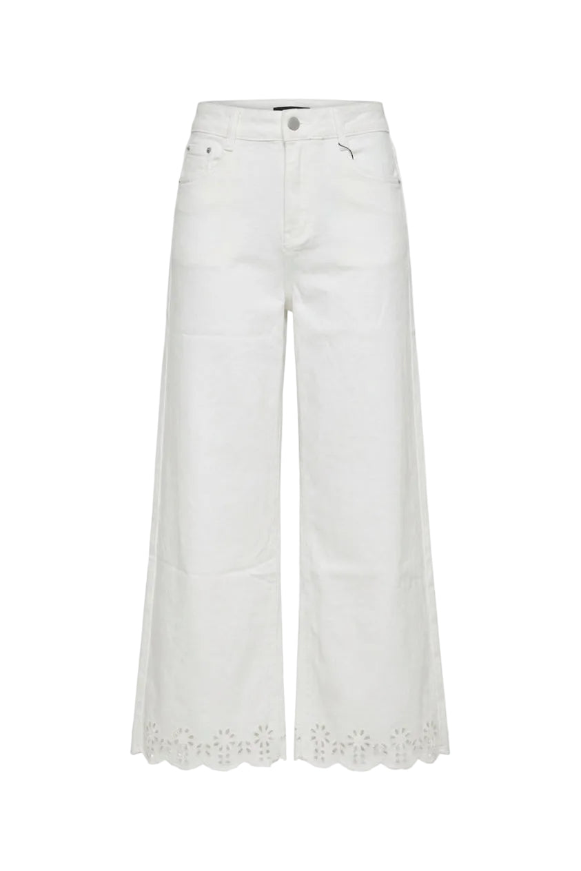 Jeans Wide Leg con Fondo Traforato