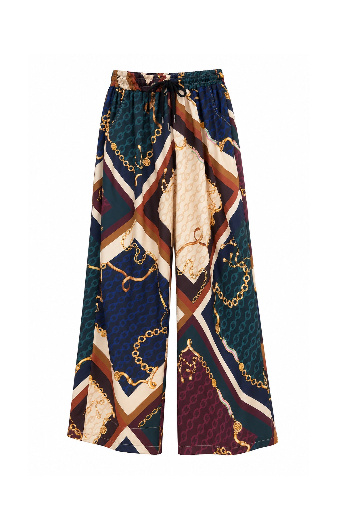 Pantaloni in raso Royal Chain