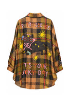 Camicia Over in raso Lucky Club