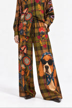 Pantaloni in raso Lucky Club