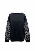 ANIMAL PRINT SLEEVE SWEATSHIRT