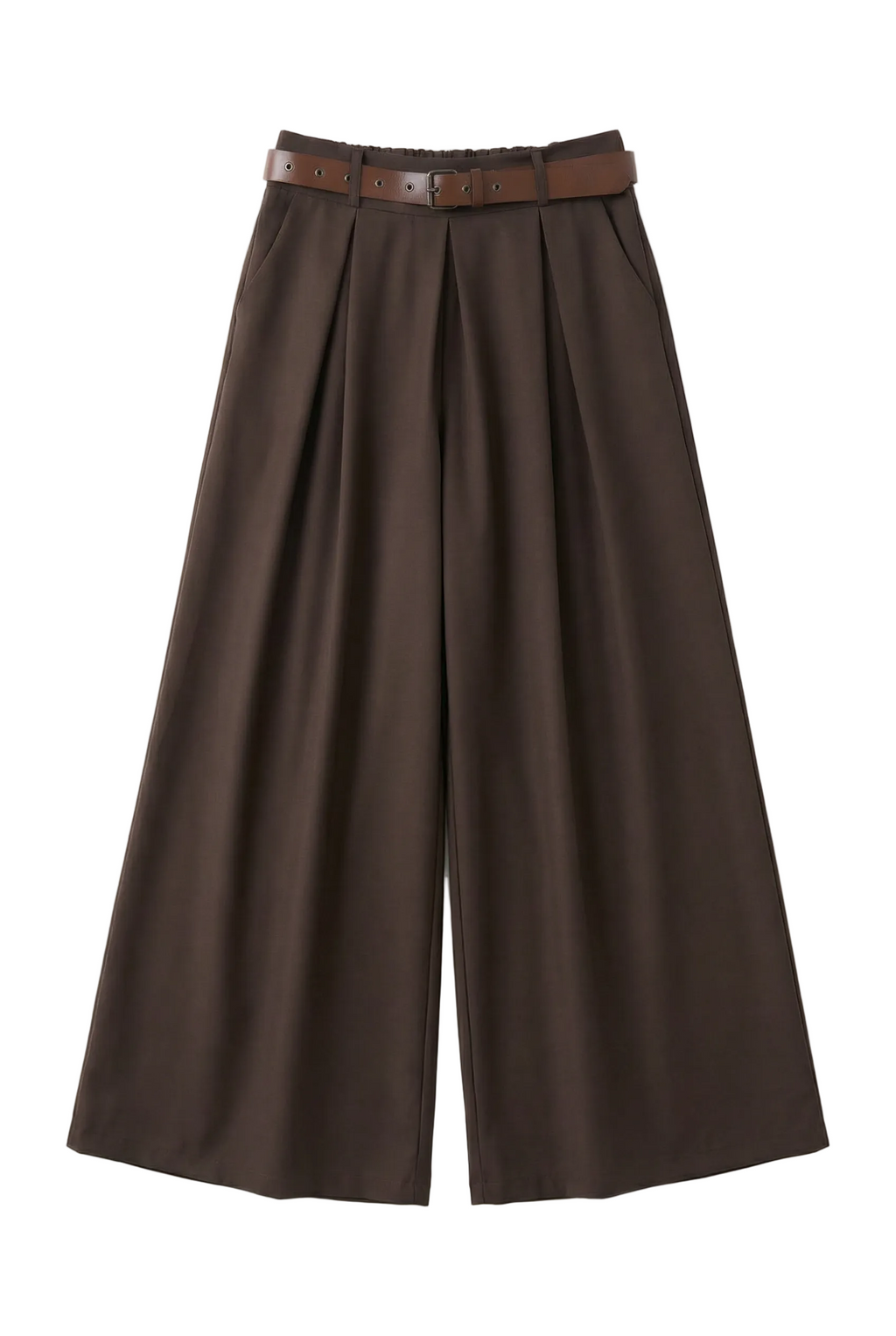 Wide-leg trousers with belt