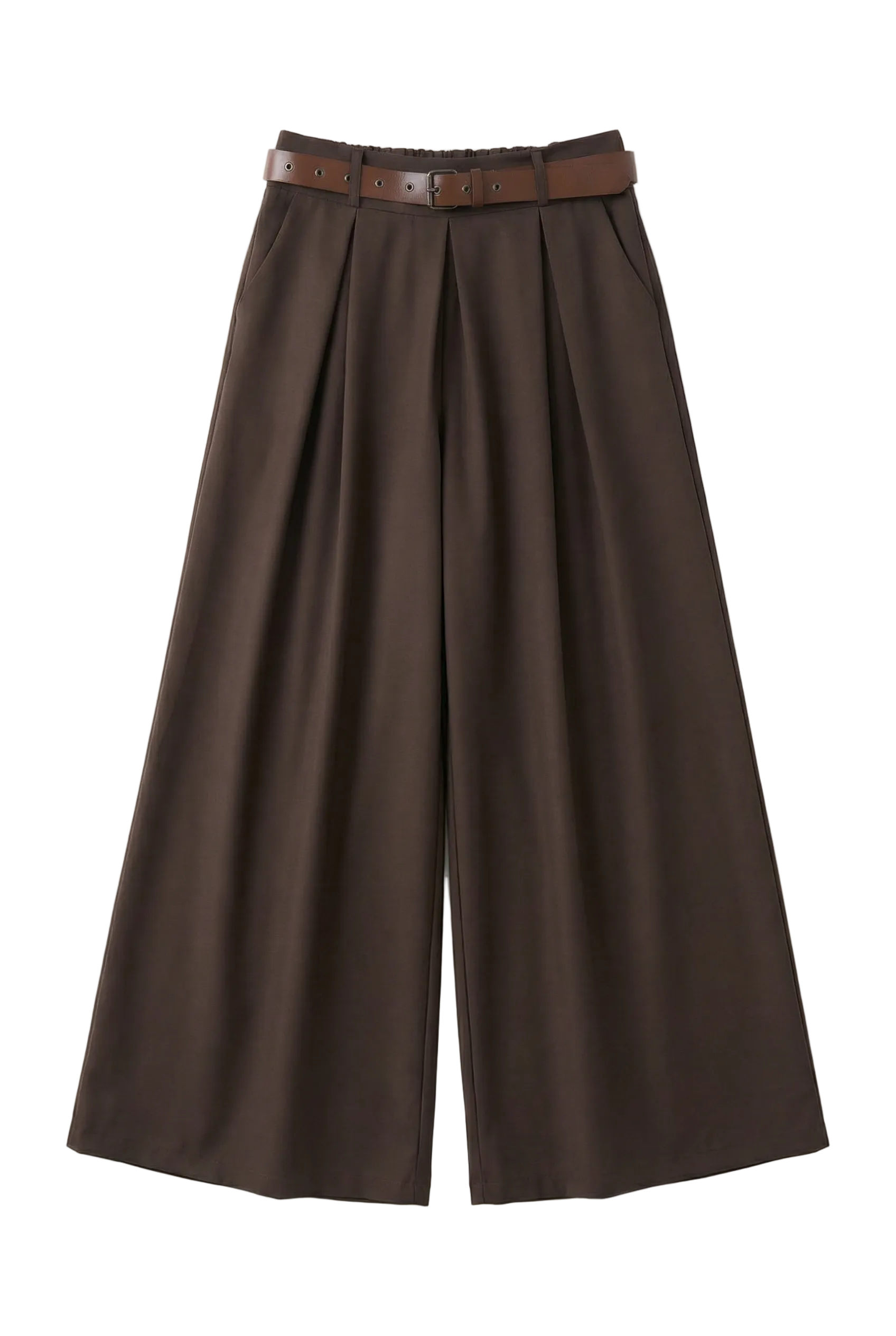 Wide-leg trousers with belt