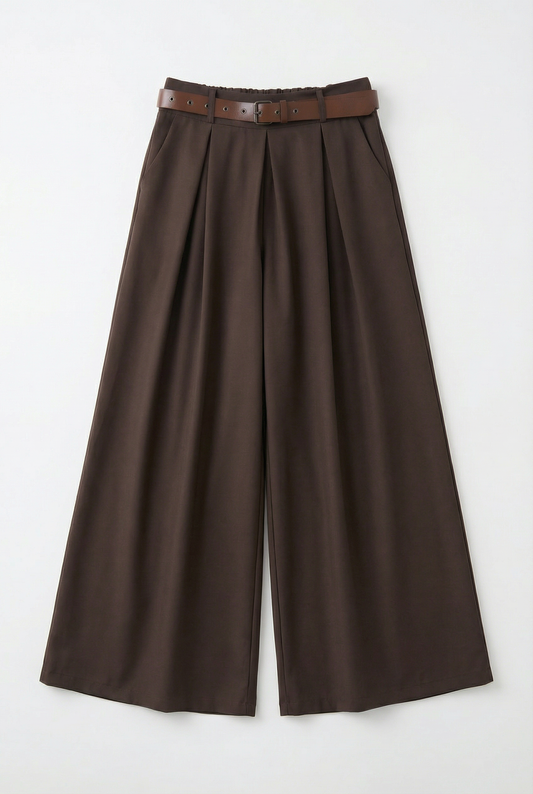 Pantaloni con cintura a gamba larga