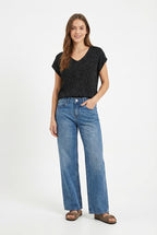 Top in Maglia Lurex con Scollo a V