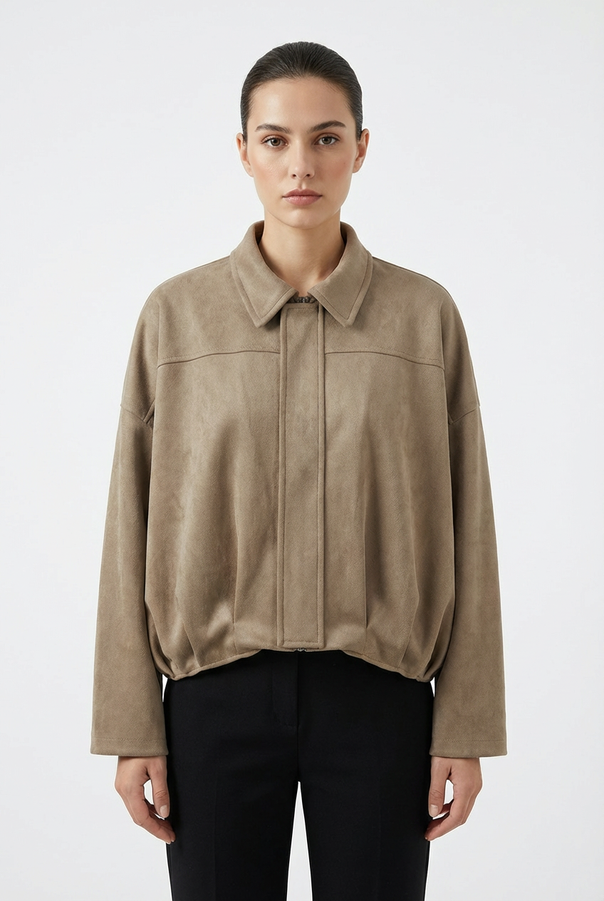 Giacca corta in suede