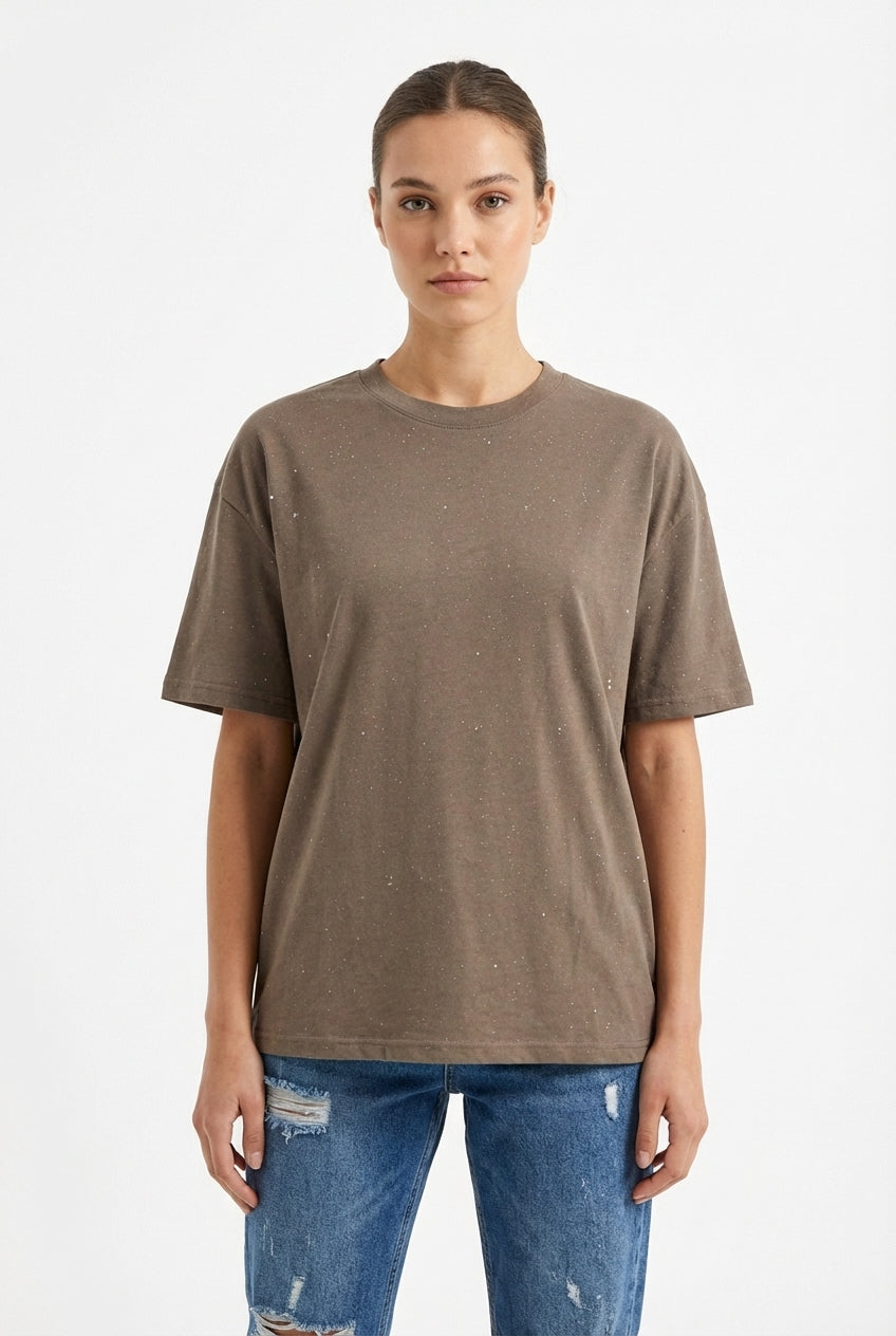 T-shirt Oversize con Effetto Speckled