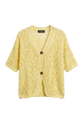 Cardigan Traforato a Maniche Corte GIALLO BURRO