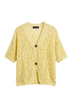 Cardigan Traforato a Maniche Corte GIALLO BURRO