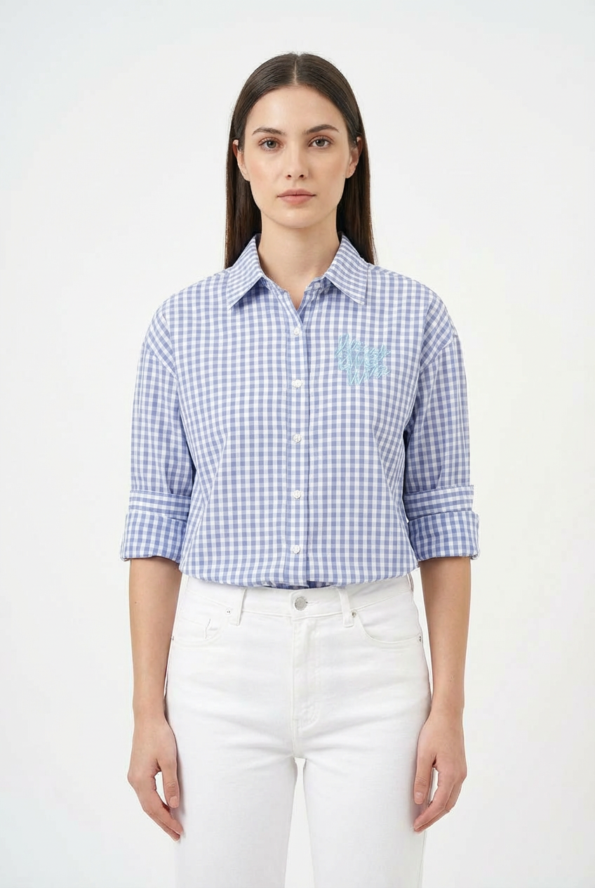 Camicia a Quadri con Stampa