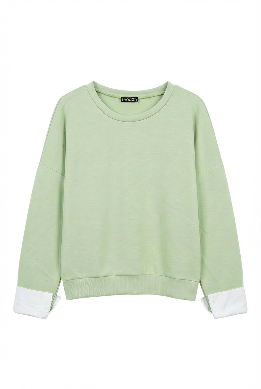 Sweatshirt with contrasting cuff detail