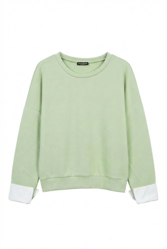 Felpa con dettaglio Polsini a contrasto