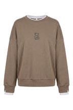 Crewneck Sweatshirt with Teddy Bear Detail