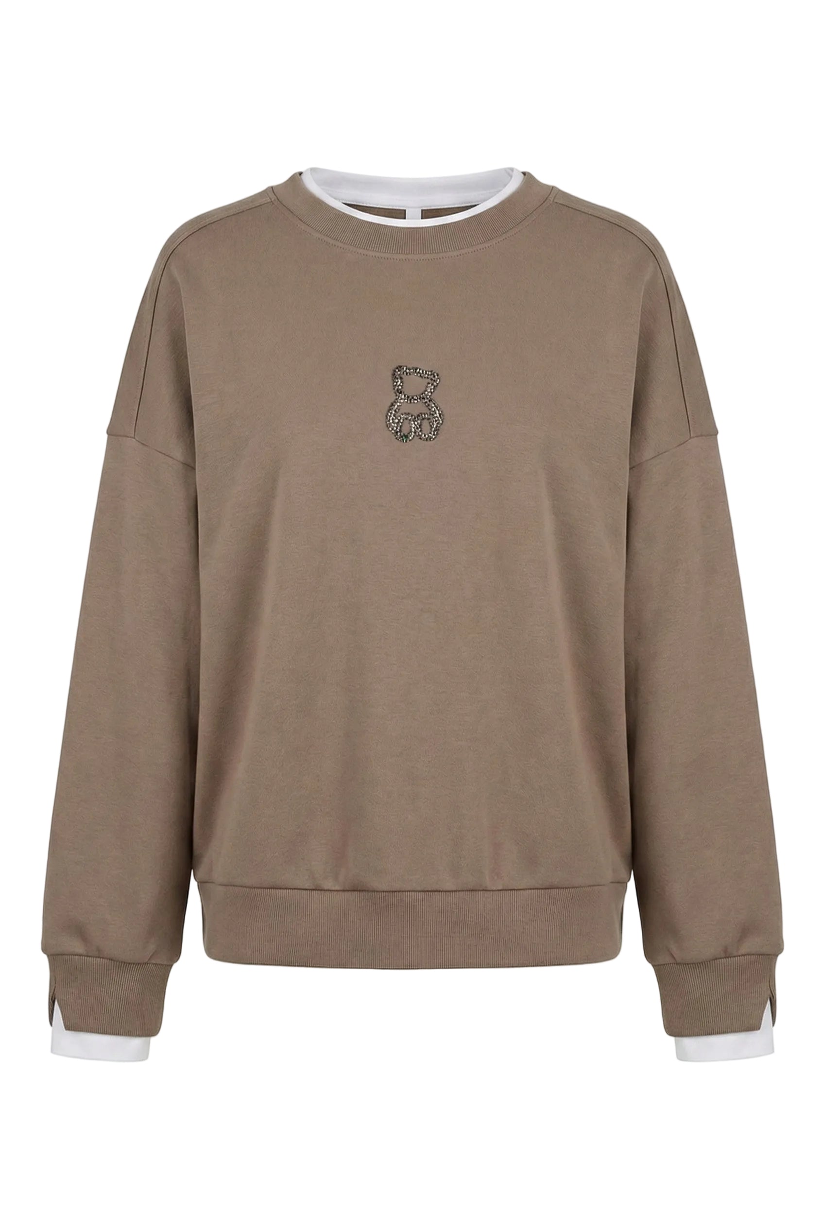 Crewneck Sweatshirt with Teddy Bear Detail