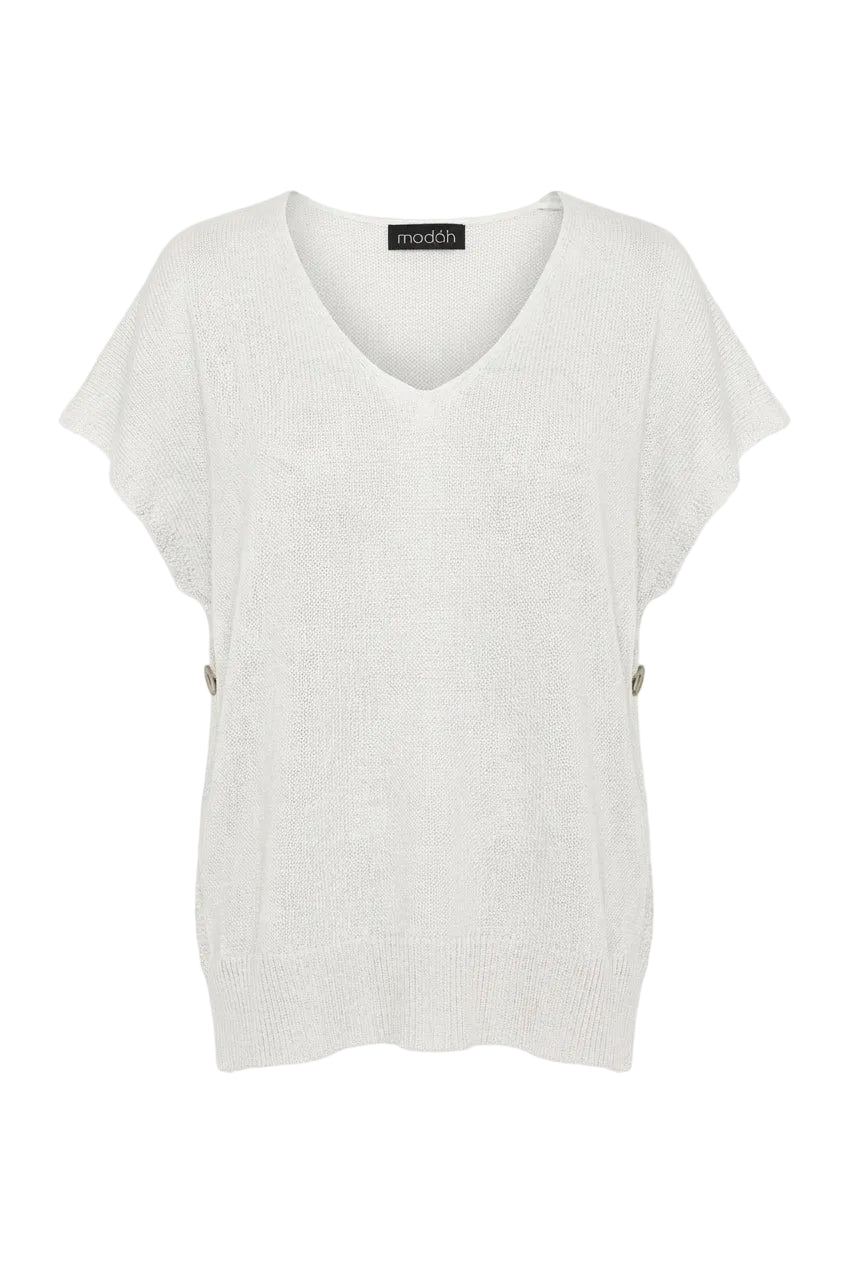 Top in Maglia Leggera con Scollo a V