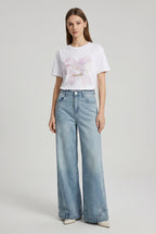 T-shirt "Merci" con Fiocco Artistico