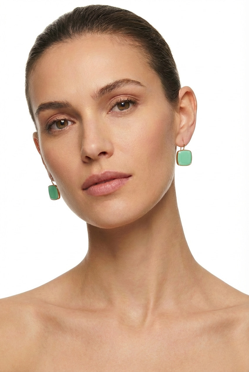 Orecchini a Lobo Square in Smalto