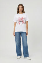 T-shirt "Merci" con Fiocco Artistico