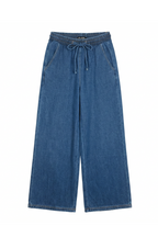 PANTALOINI WIDE LEG DENIM CON ELASTICO IN VITA