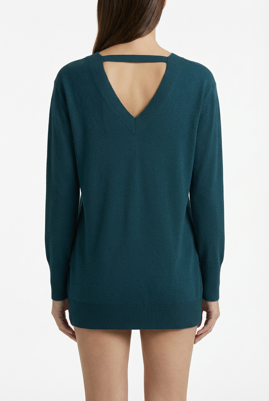 Maglione con scollatura a V sul retro