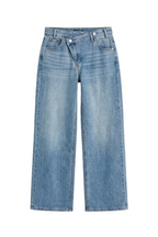 Jeans Wide Leg con Chiusura Incrociata