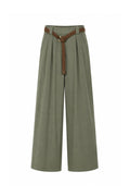 Pantalone a Palazzo misto lino con cintura