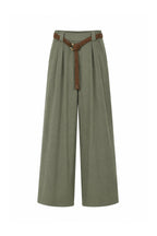 Pantalone a Palazzo misto lino con cintura