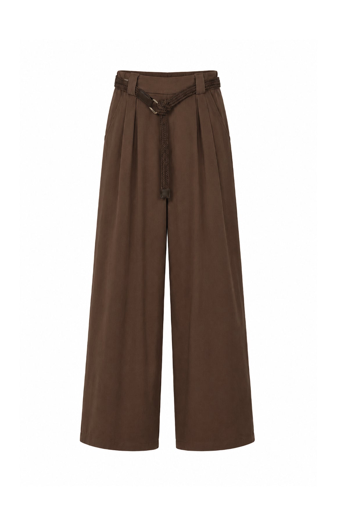 Pantalone a Palazzo misto lino con cintura