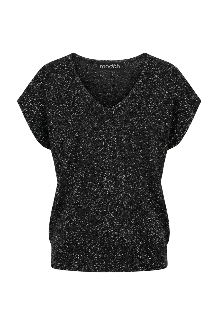 Top in Maglia Lurex con Scollo a V