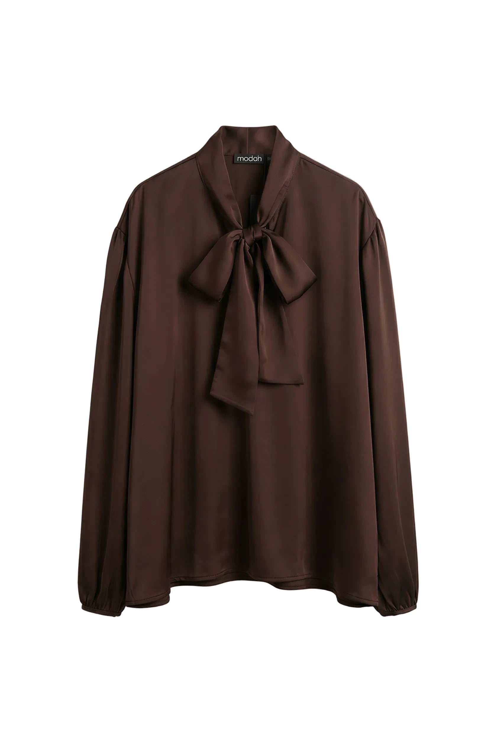 Blusa Satin con Fiocco al Collo