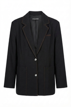 Blazer Strutturato con Impunture a Contrasto