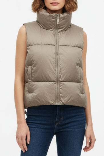 DOUBLE-SIDED ANIMAL PRINT PADDED VEST