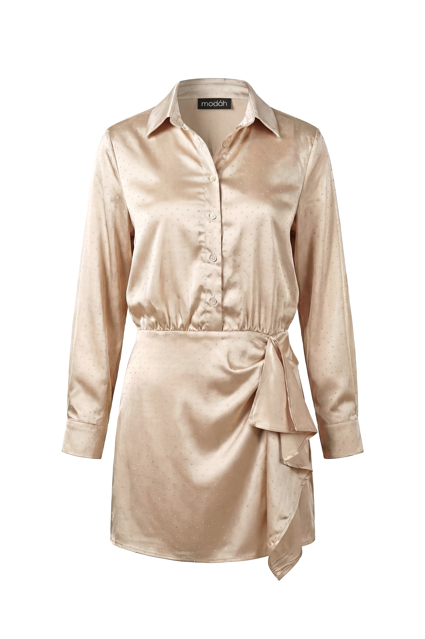 MINI ABITO SATIN CON STRASS E VOLANT