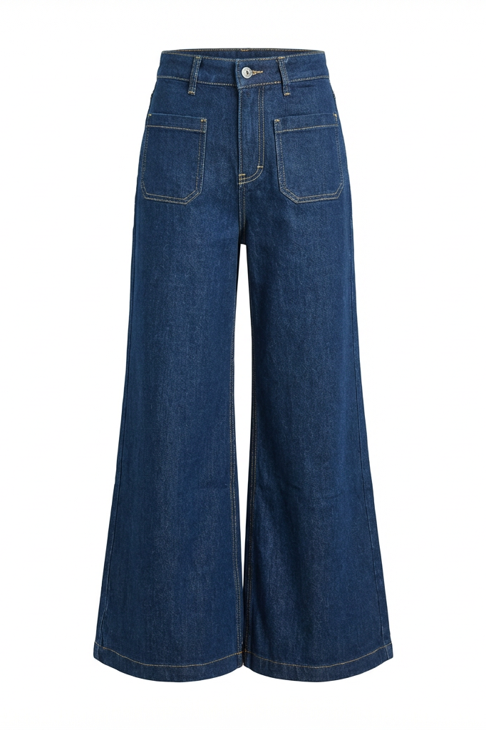 JEANS WIDE LEG VITA ALTA