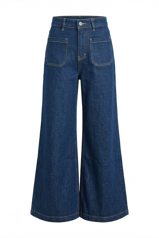 JEANS WIDE LEG VITA ALTA