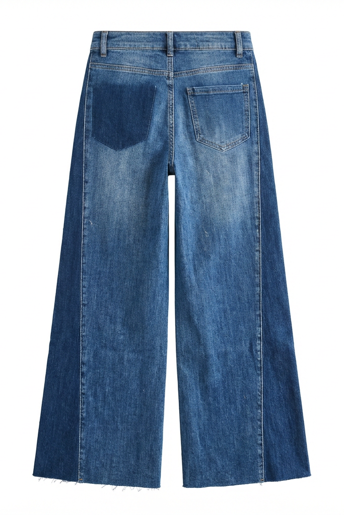 JEANS A PALAZZO BICOLORE